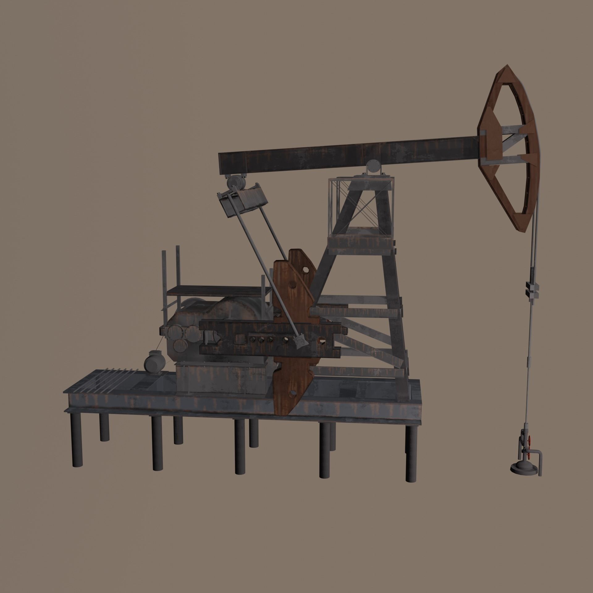 Oil Extractor Low-Poly Low-poly 3D model_8