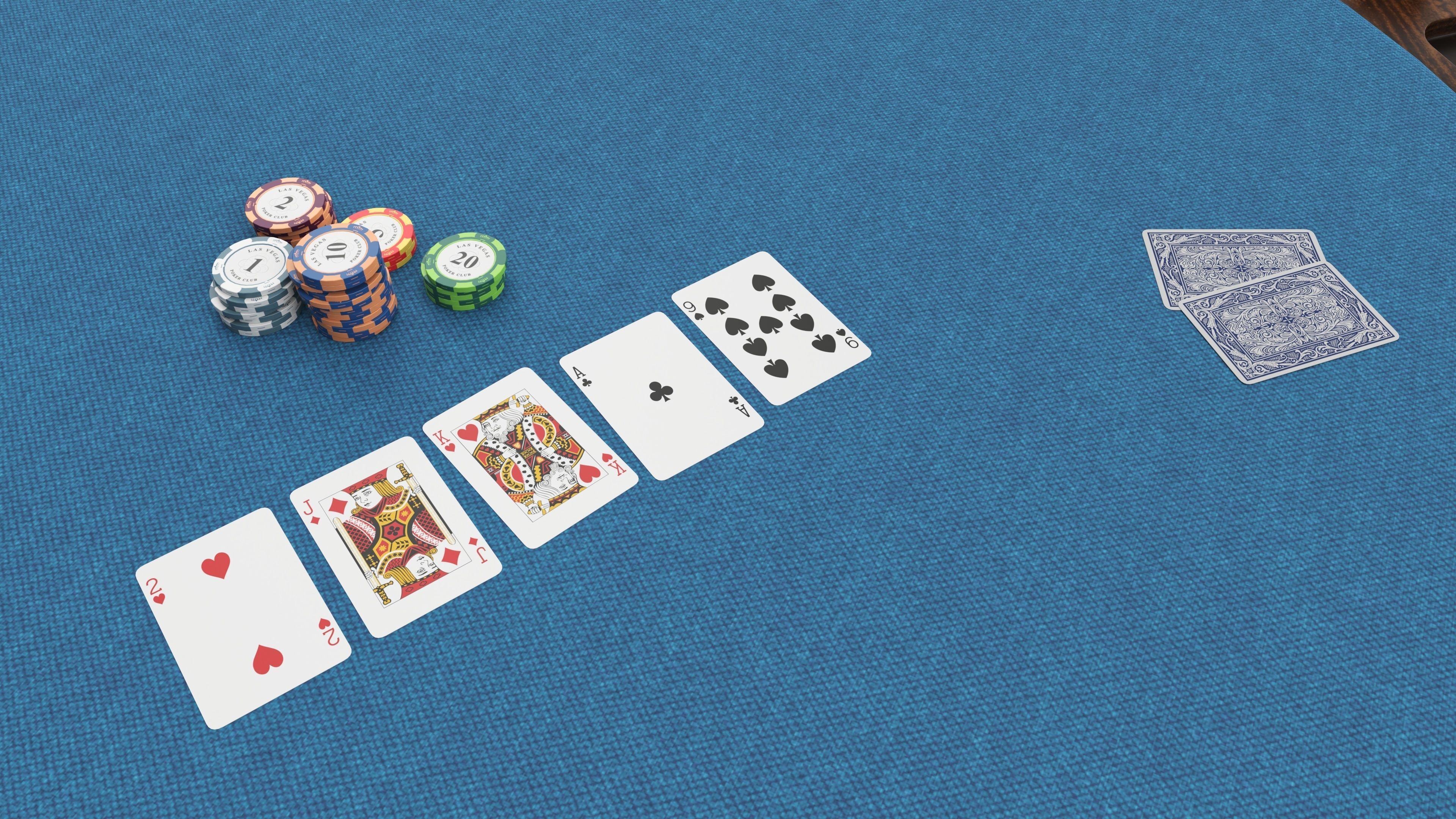 Poker Table Round with Chairs Full Set 3D model_4