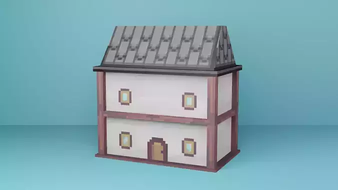 Lowpoly Pixel House