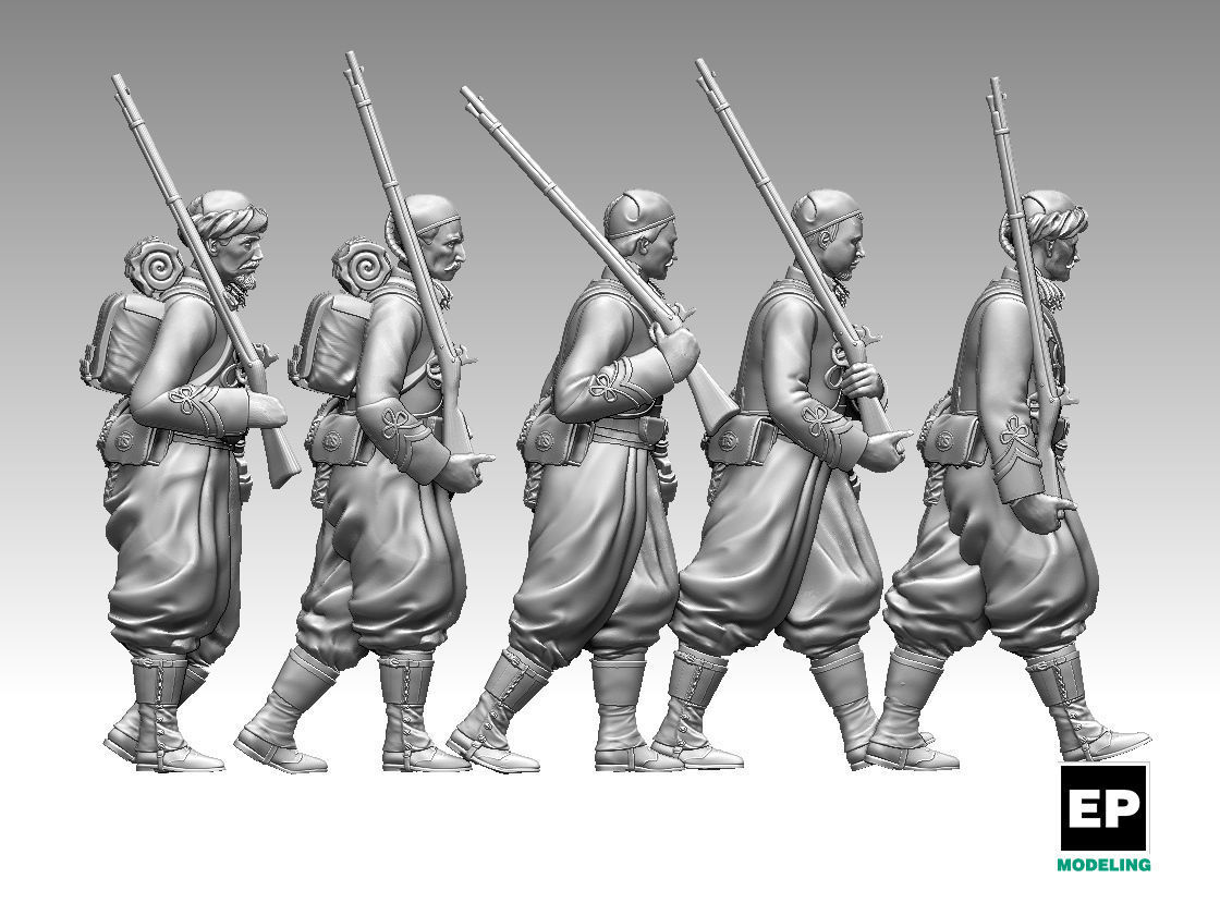 Zouave soldiers 3D print model_2