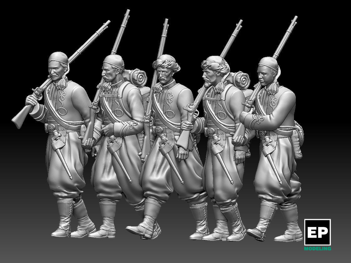 Zouave soldiers 3D print model_10