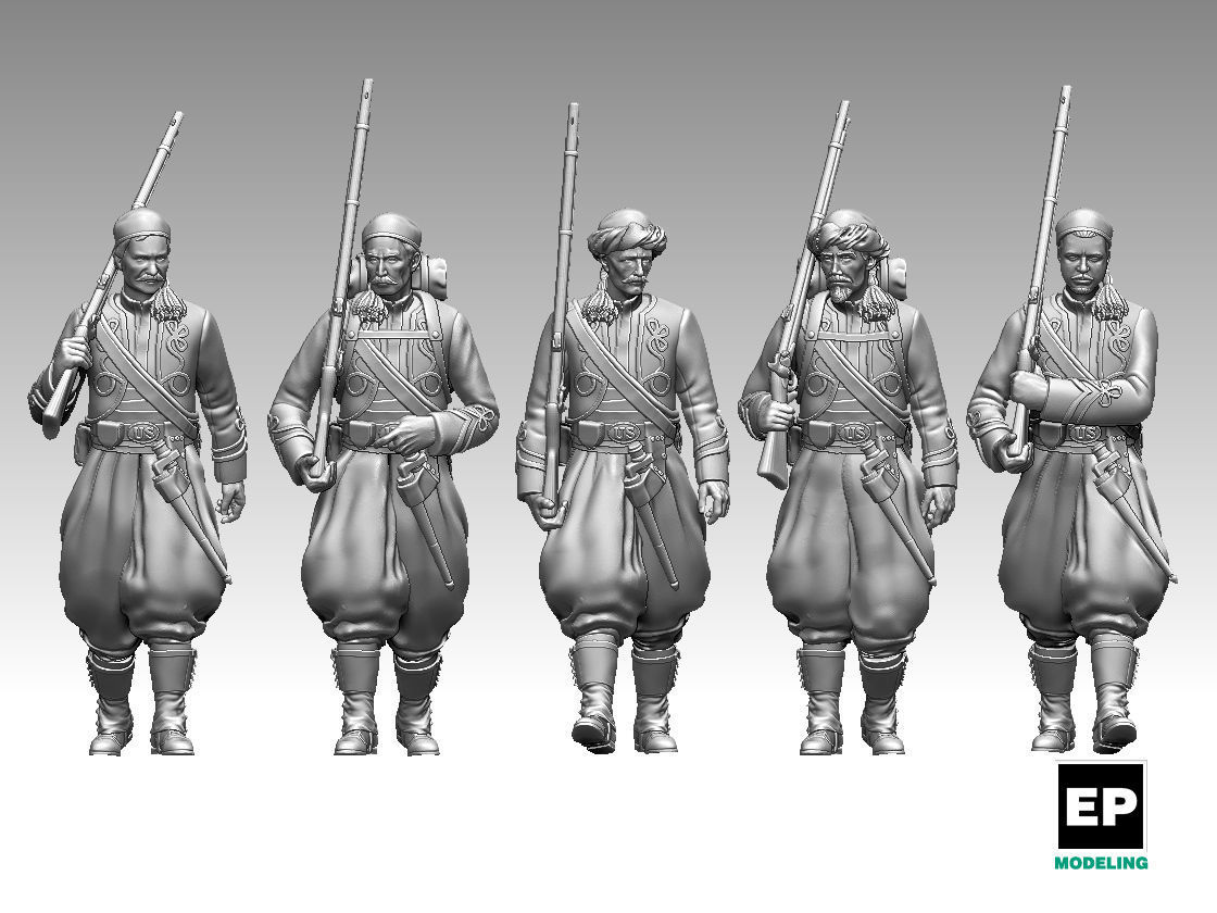 Zouave soldiers 3D print model_1