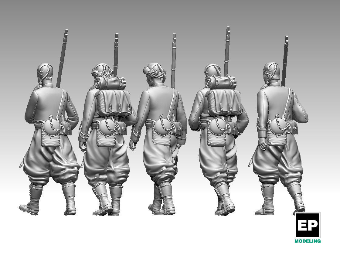 Zouave soldiers 3D print model_3