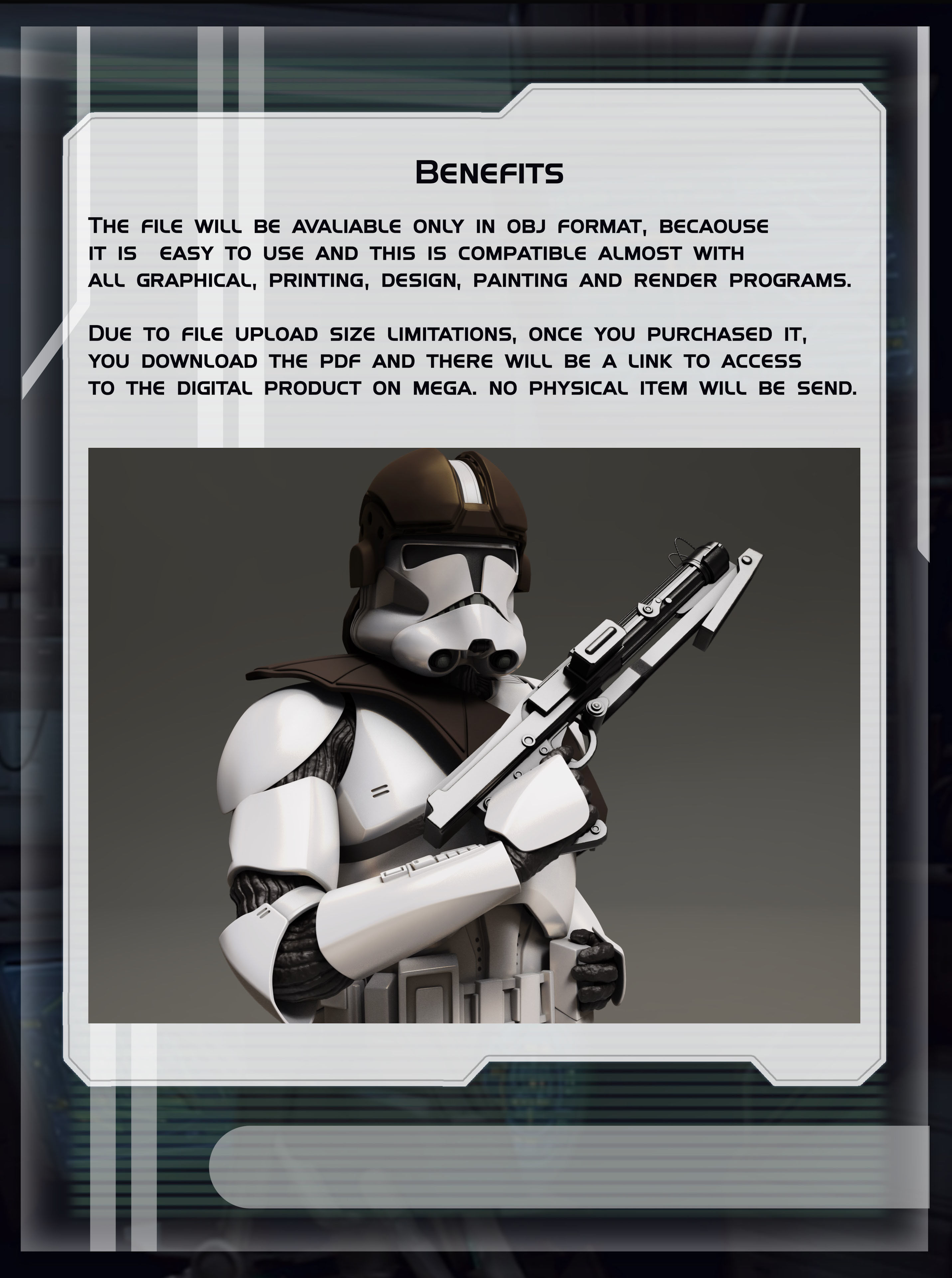 star wars 3d printable clone trooper   gunner figurine 3D print model_8
