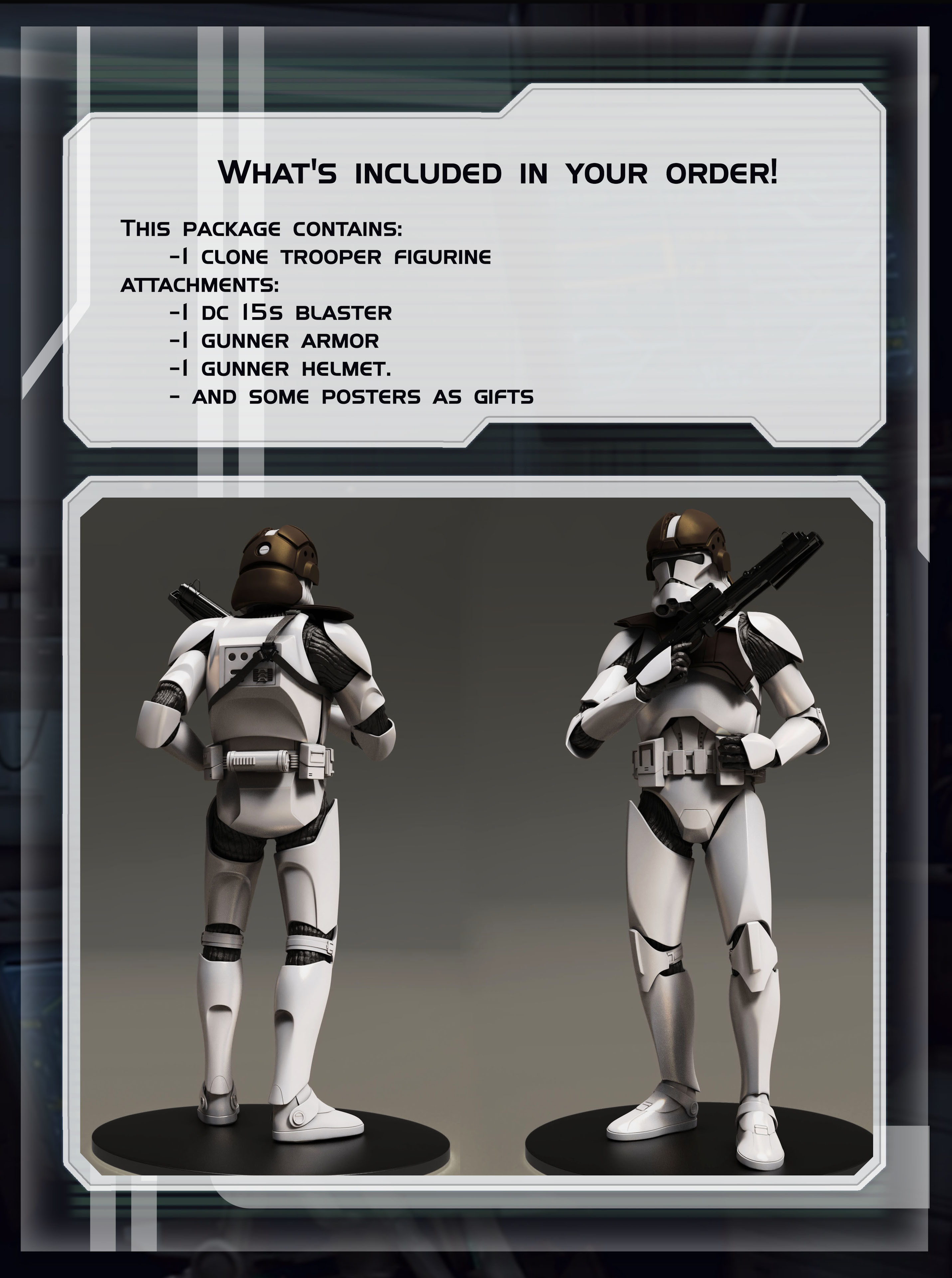 star wars 3d printable clone trooper   gunner figurine 3D print model_7