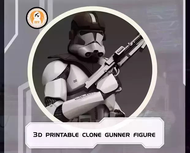 star wars 3d printable clone trooper   gunner figurine 3D print model