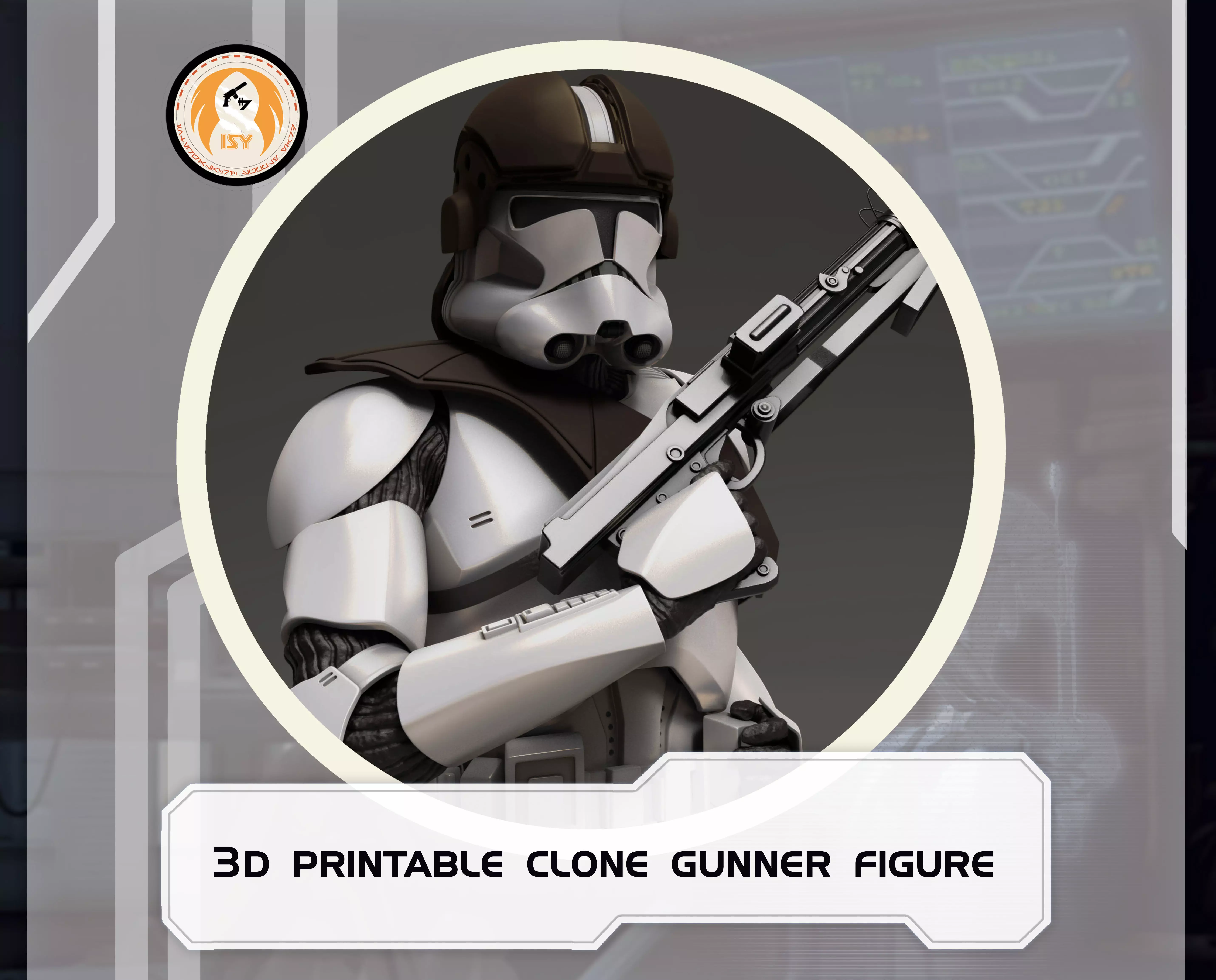 star wars 3d printable clone trooper   gunner figurine 3D print model_0