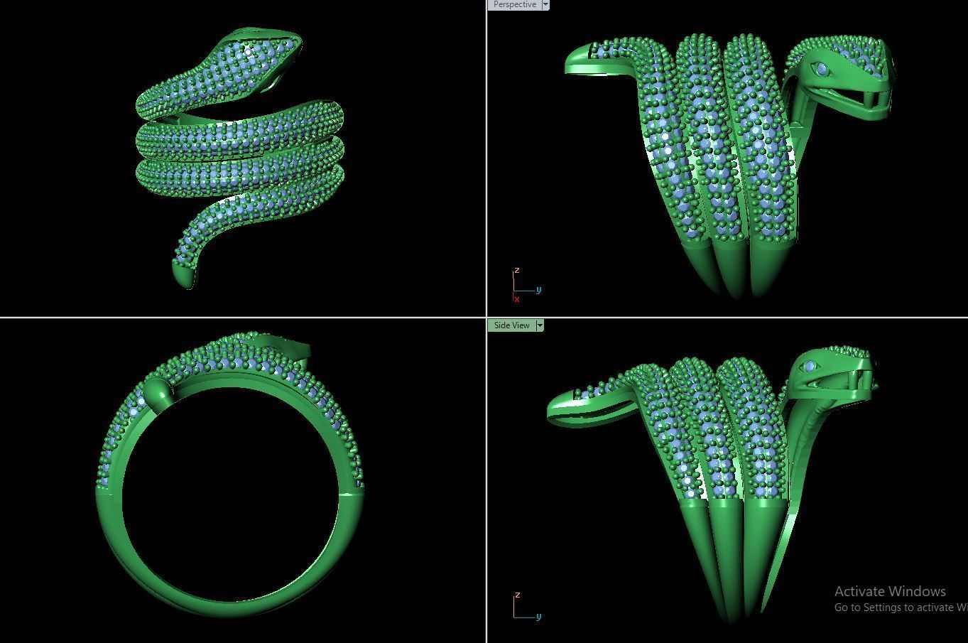 SNAKE RING  3D print model_1
