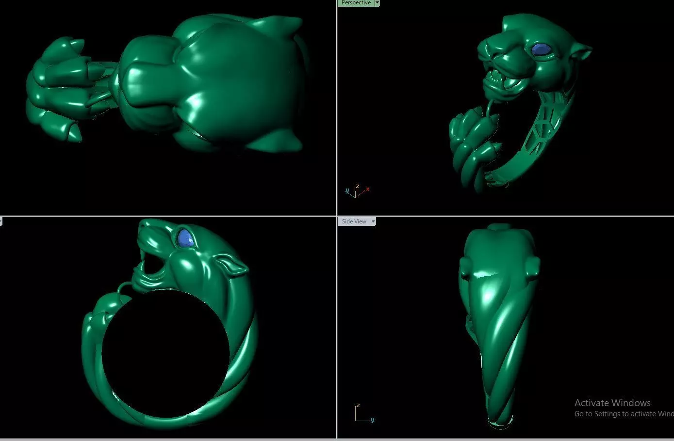 tiger ring 3D print model_0