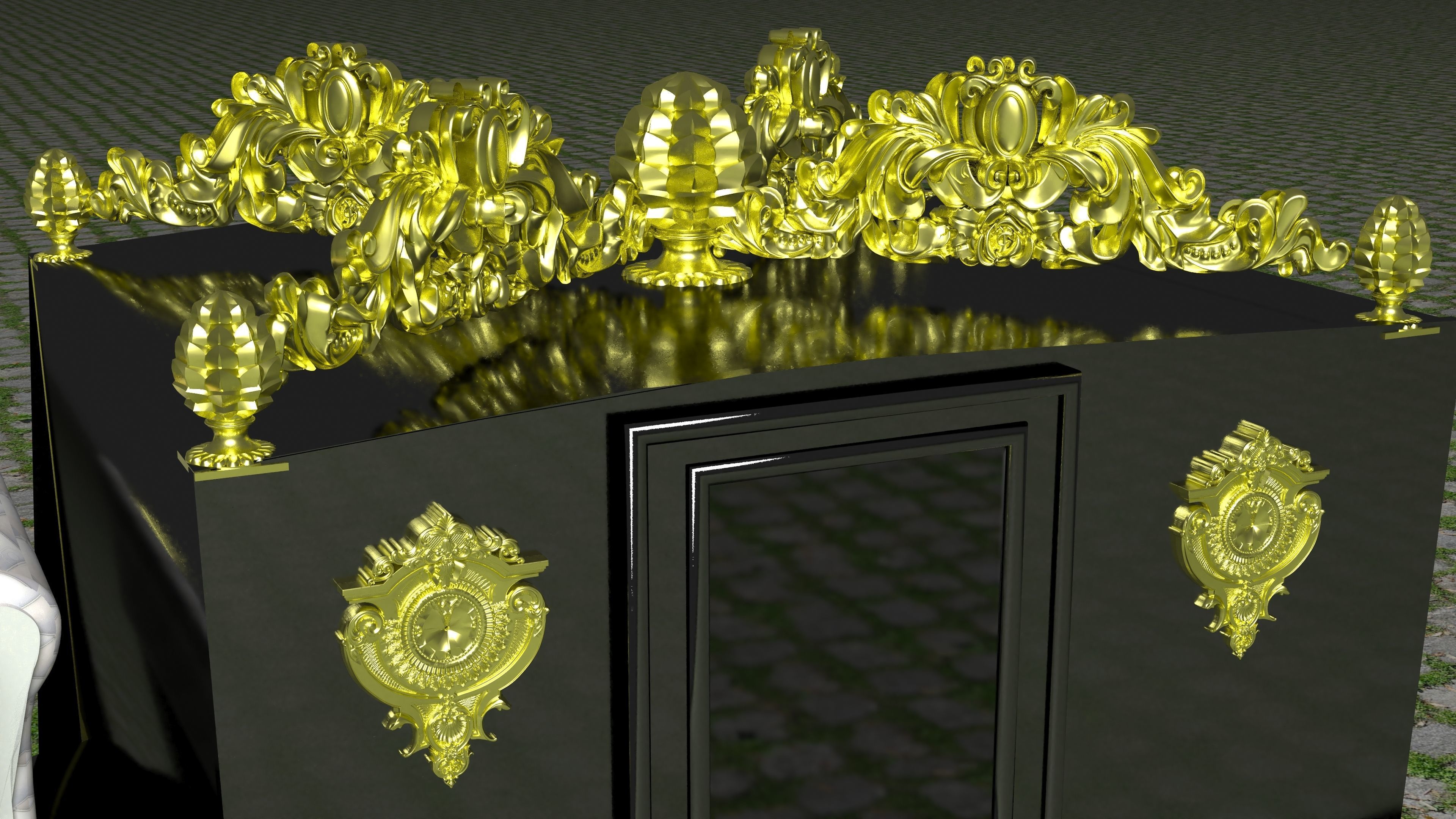 Vintage Carriage 4K 3D model_7