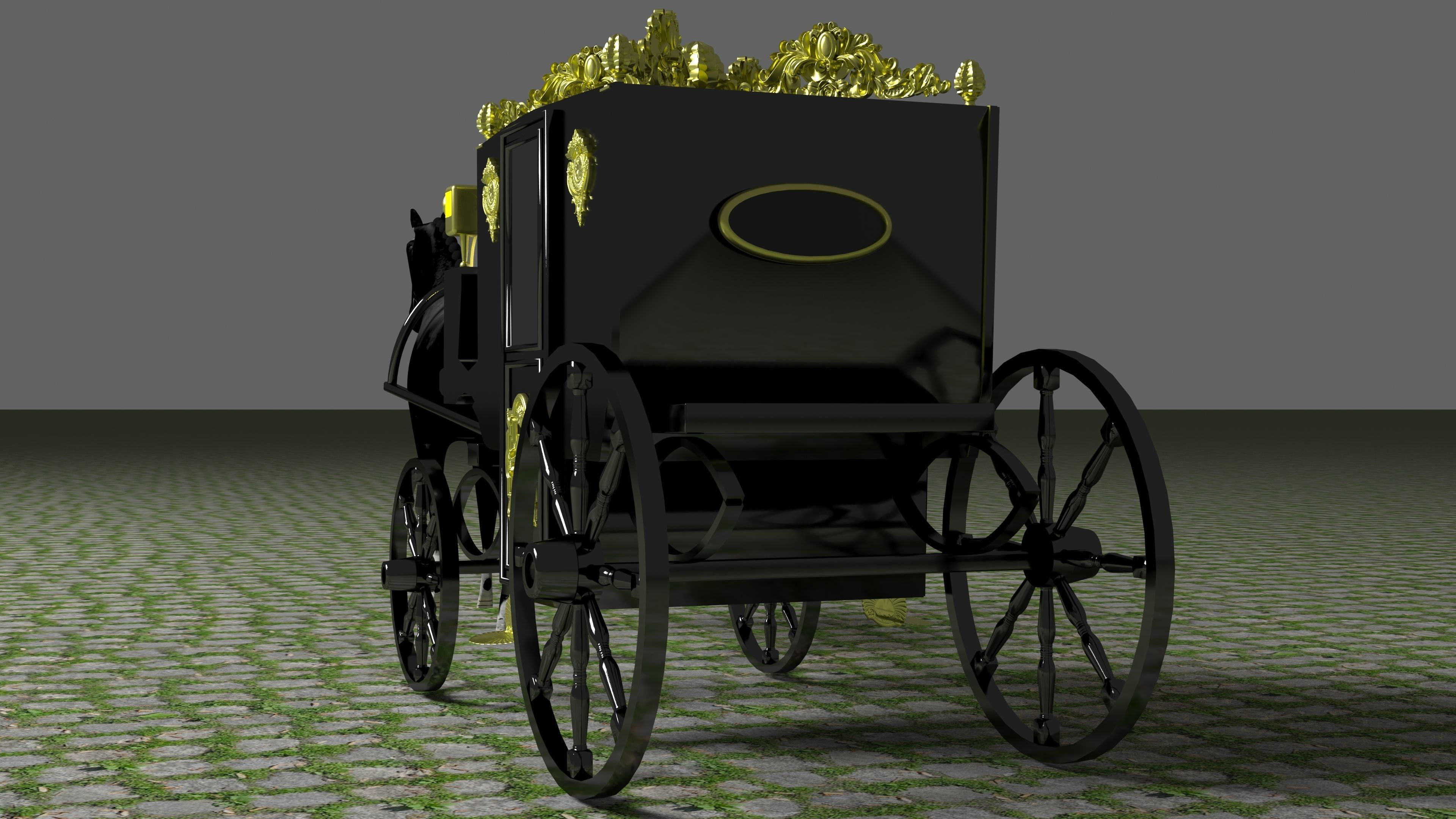 Vintage Carriage 4K 3D model_4