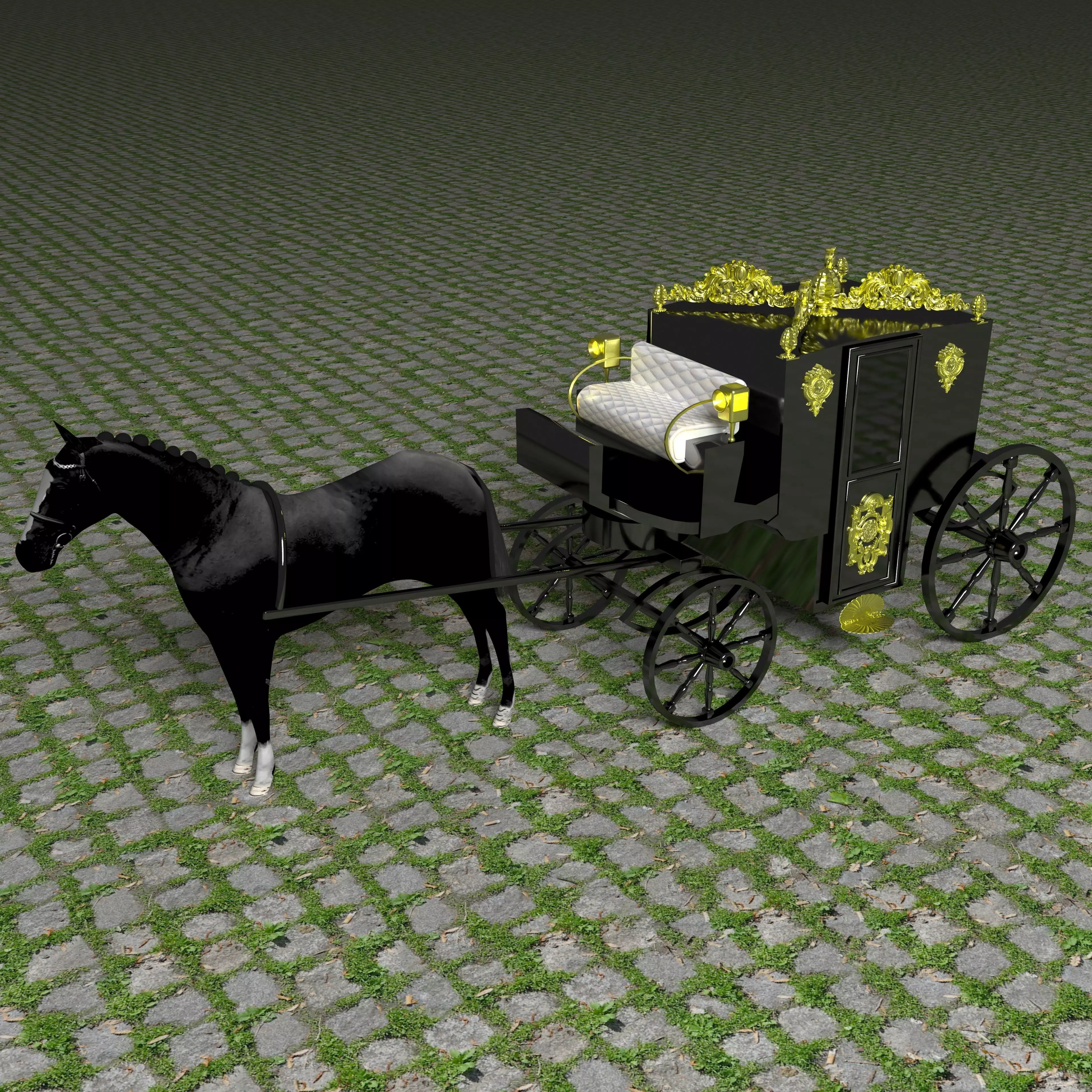 Vintage Carriage 4K 3D model_0