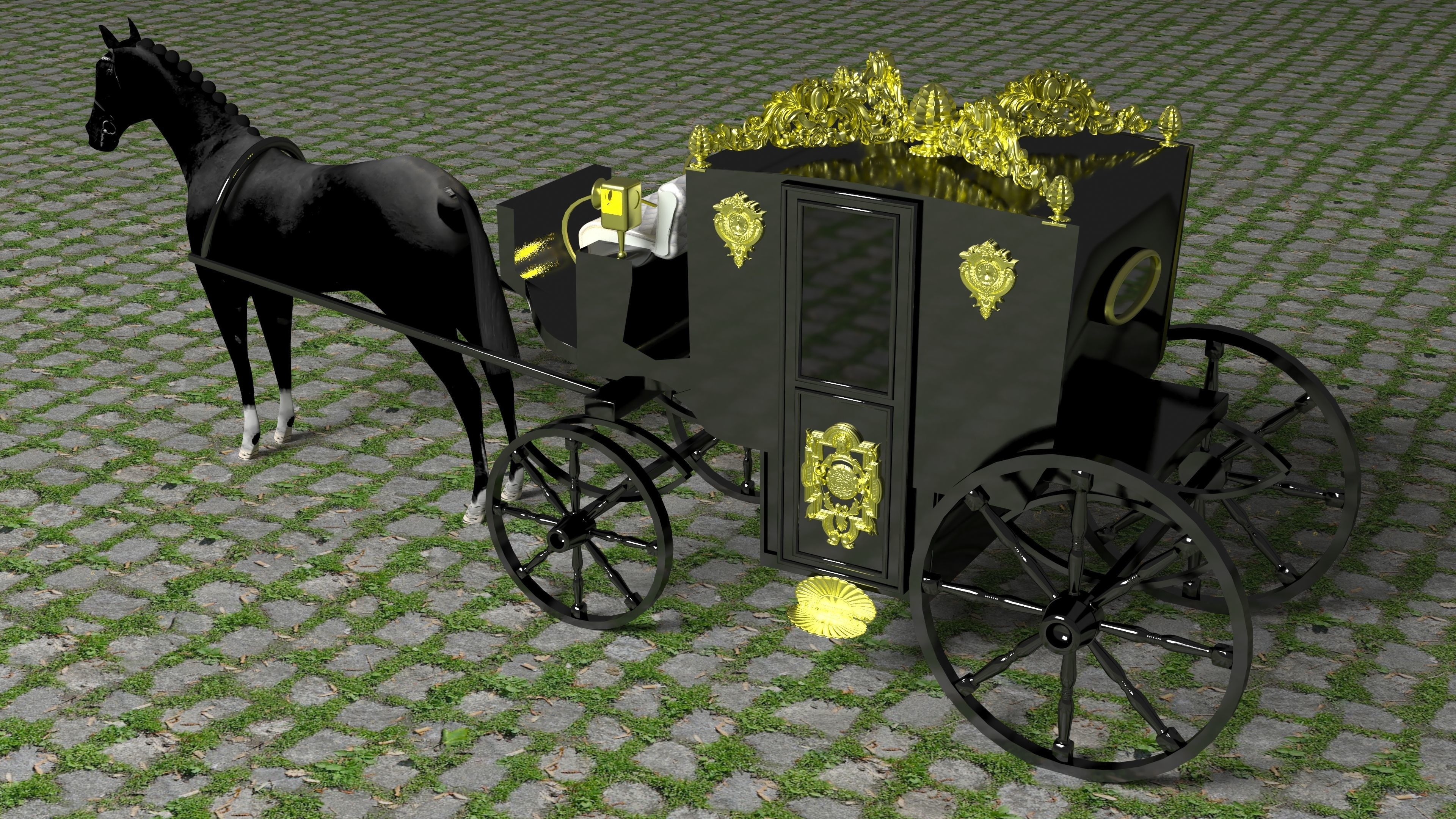 Vintage Carriage 4K 3D model_1