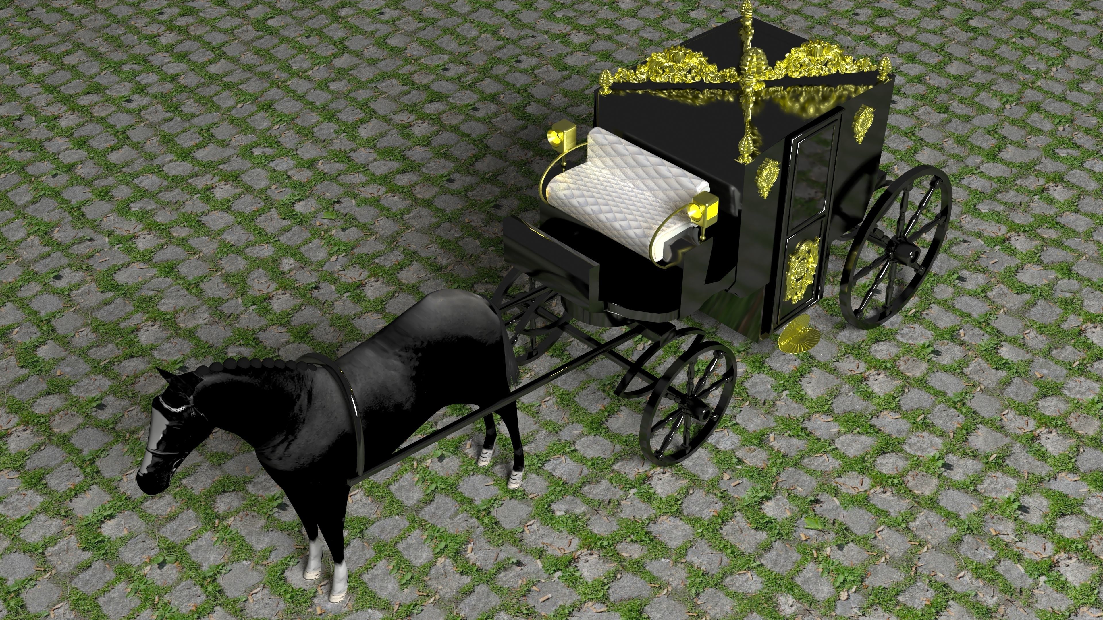 Vintage Carriage 4K 3D model_9