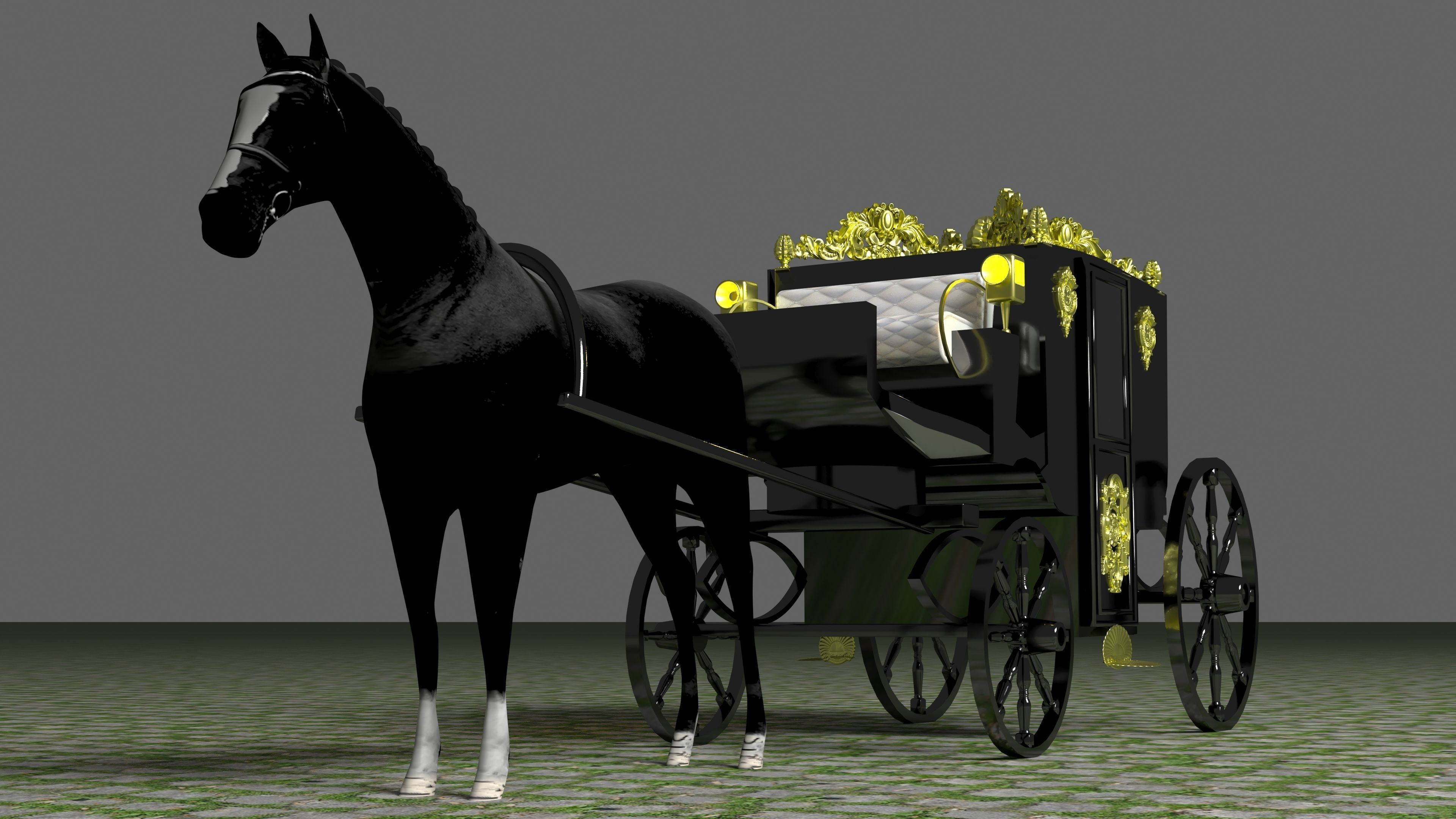 Vintage Carriage 4K 3D model_10