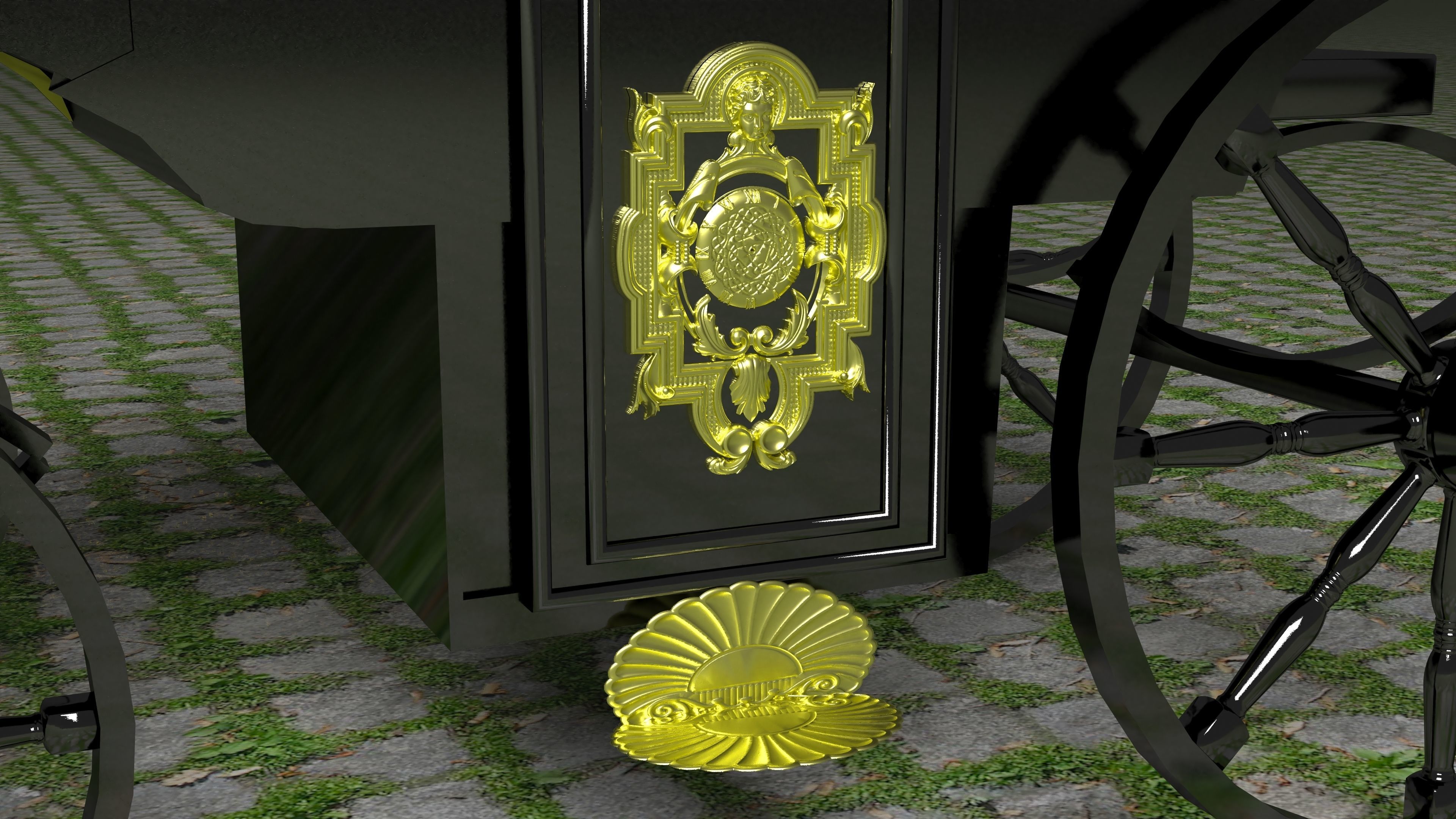 Vintage Carriage 4K 3D model_6