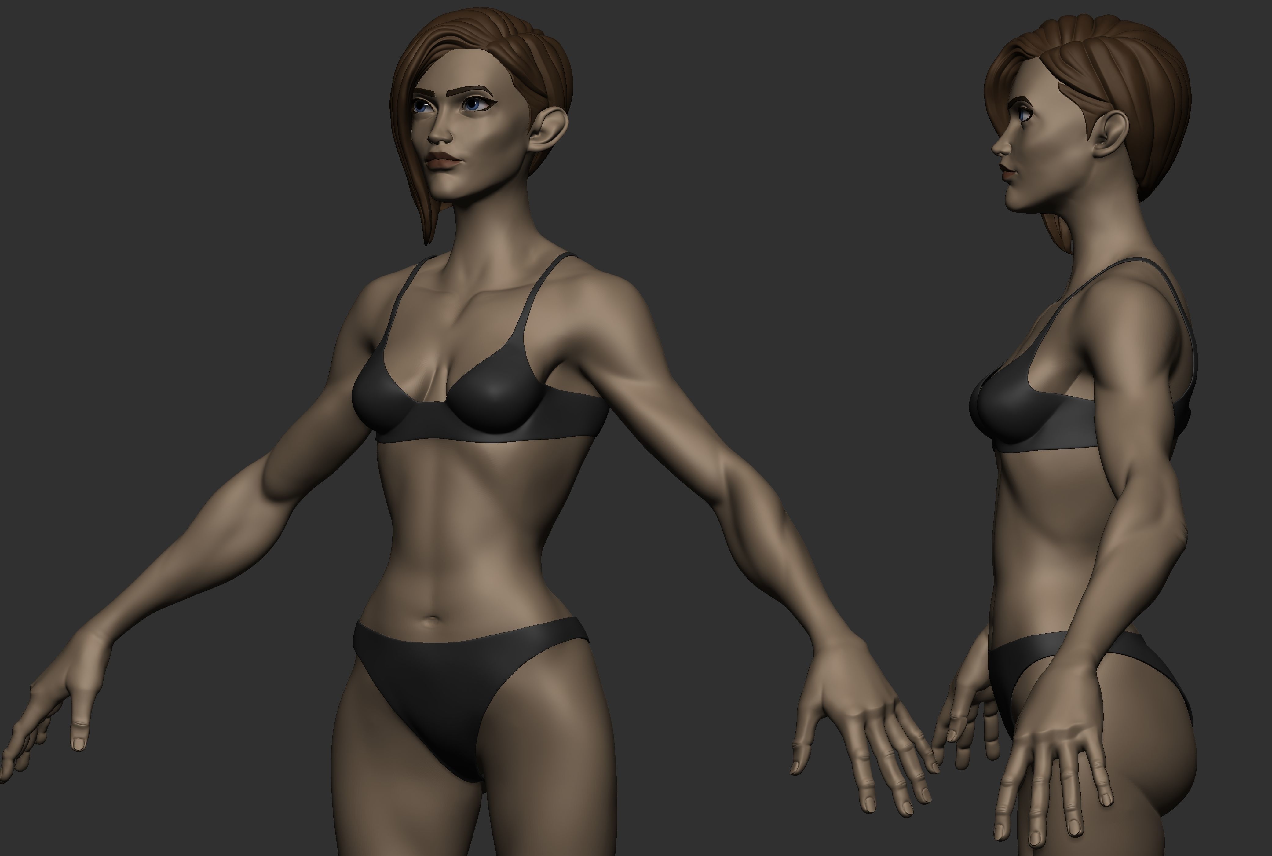 Stylized Female basemesh 3D model_3