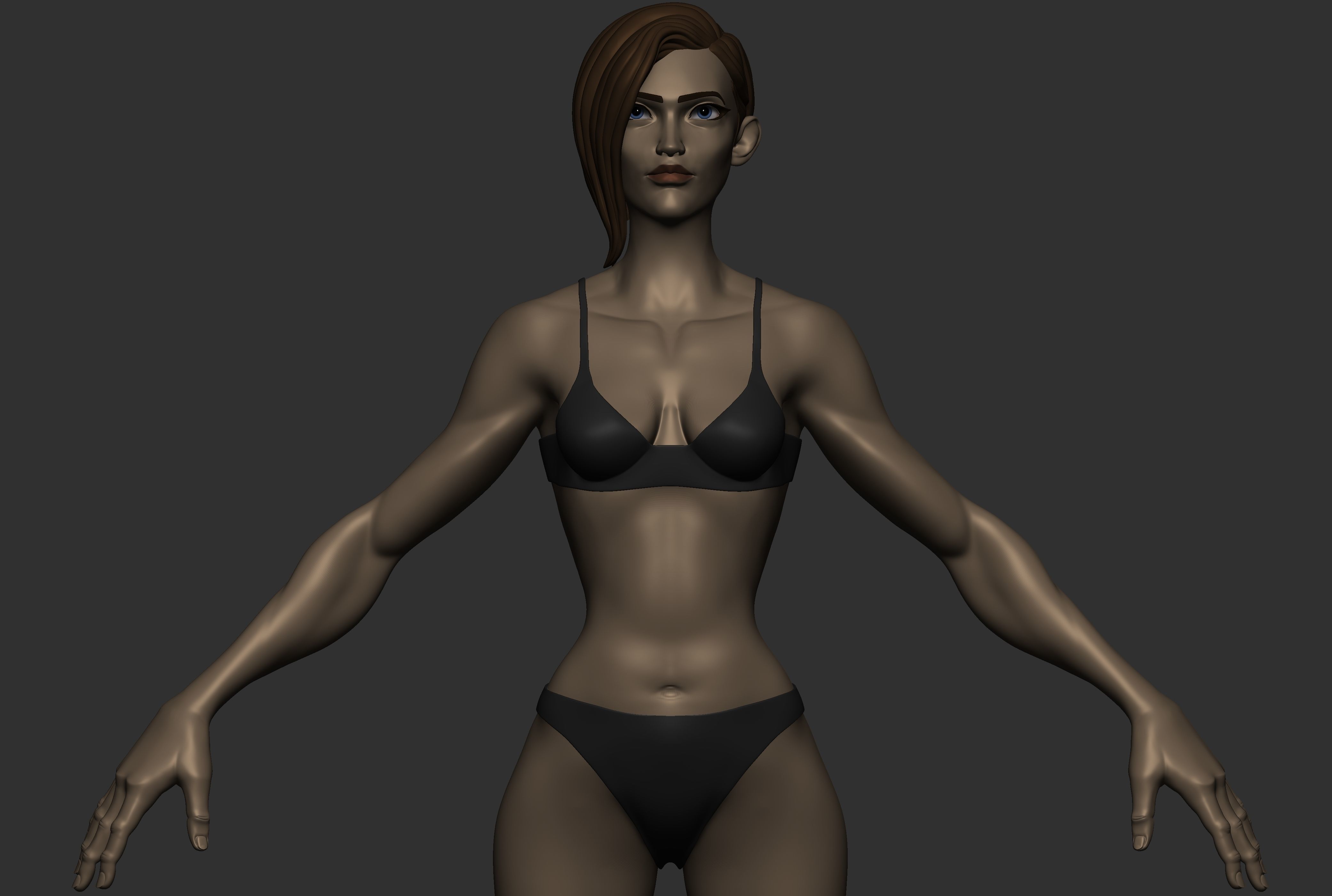 Stylized Female basemesh 3D model_6