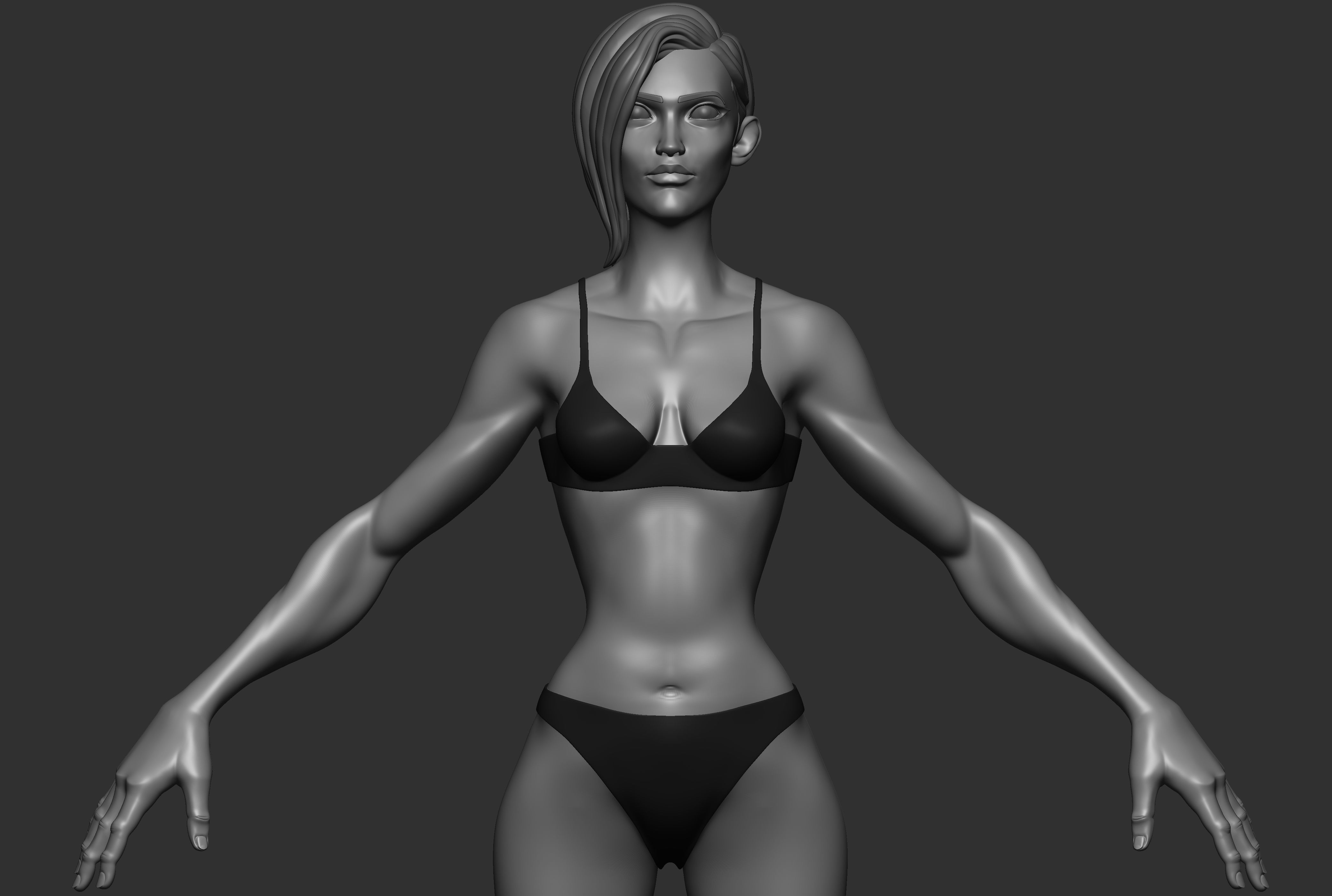 Stylized Female basemesh 3D model_4