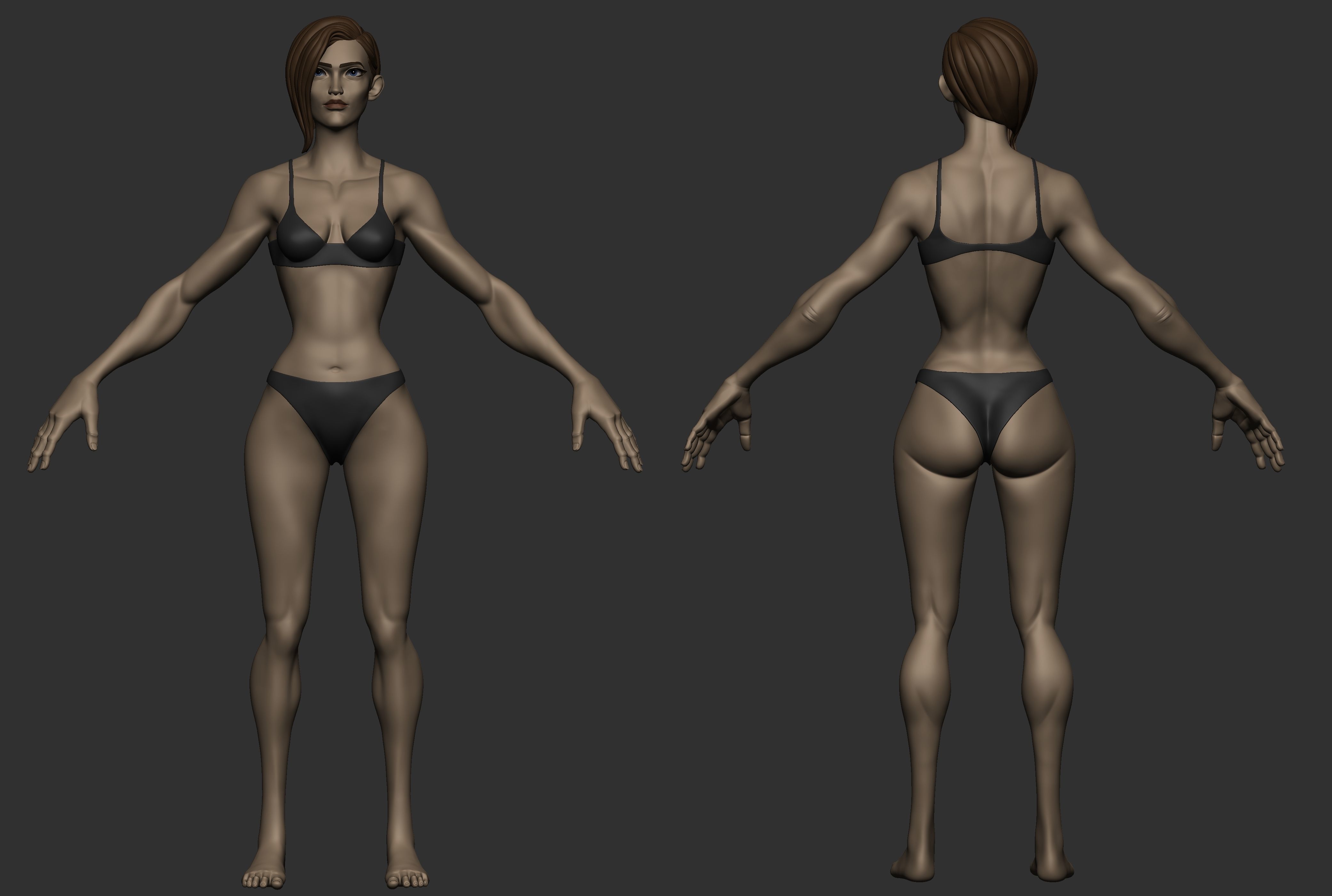 Stylized Female basemesh 3D model_1