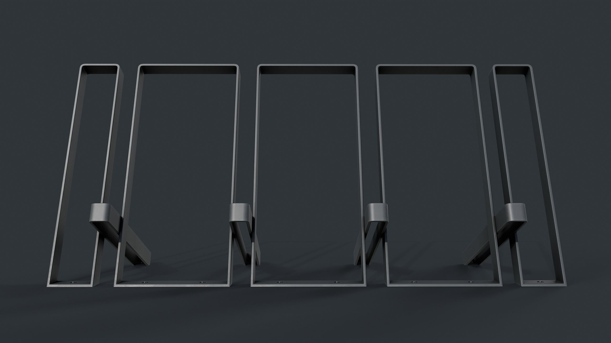 Bike Rack 12 PBR Game Ready Low-poly 3D model_5