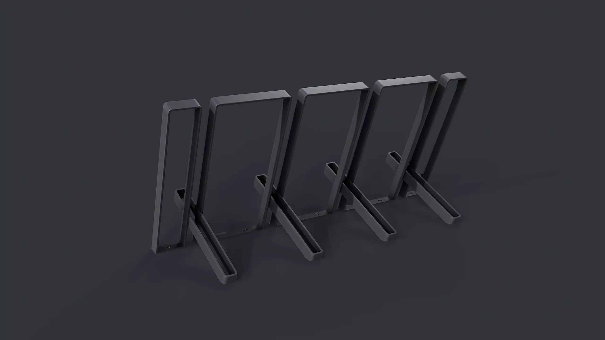 Bike Rack 12 PBR Game Ready Low-poly 3D model_0