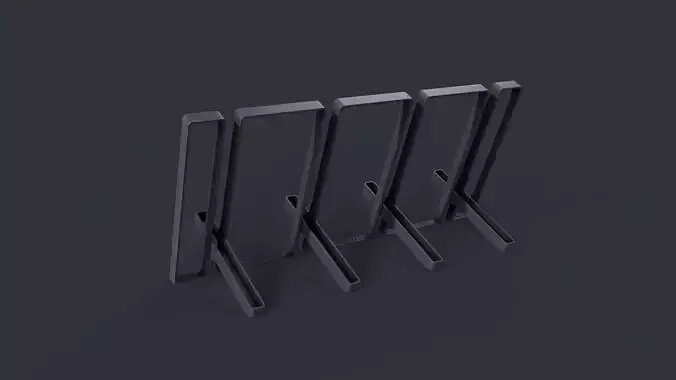 Bike Rack 12 PBR Game Ready Low-poly 3D model
