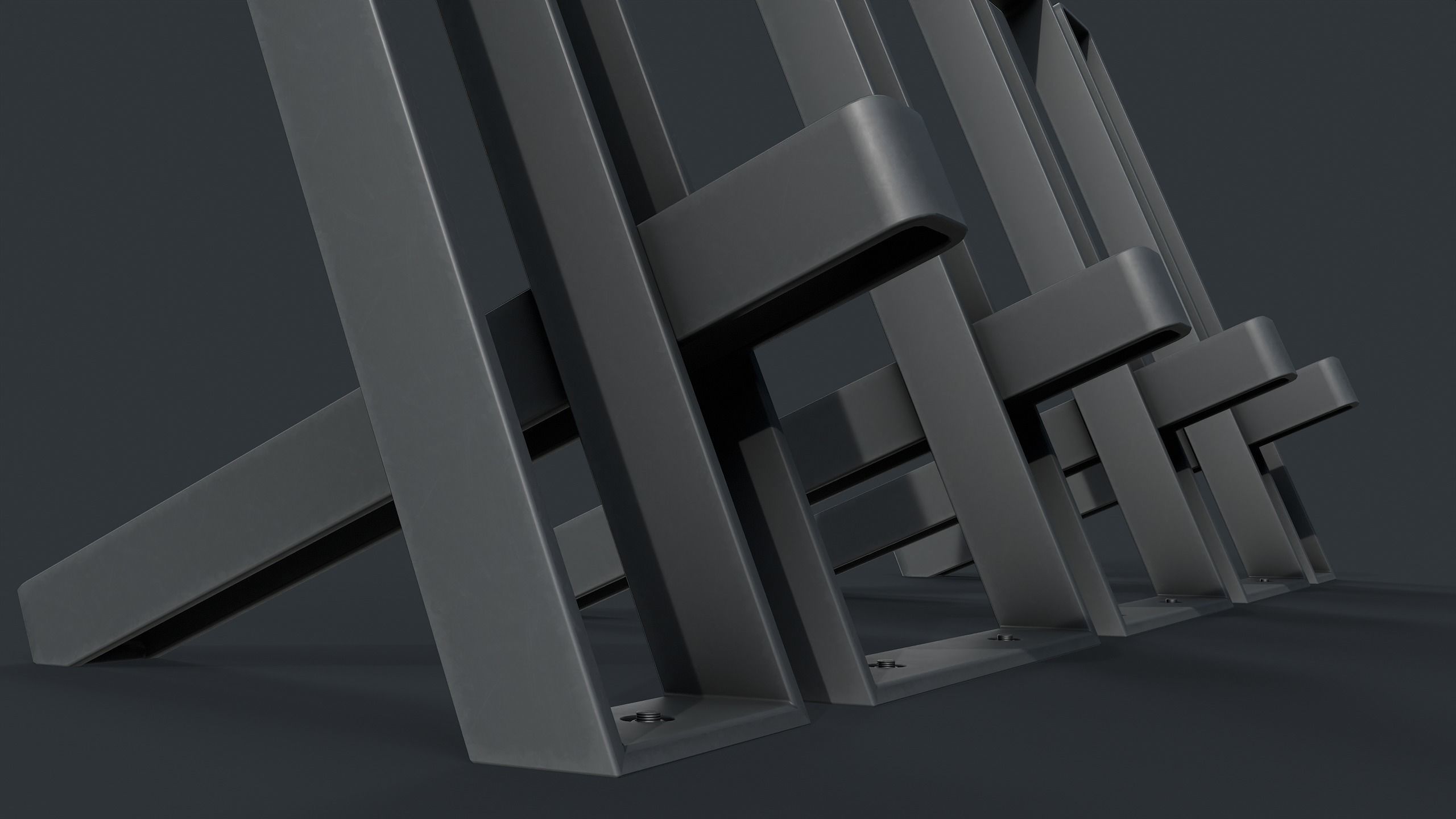 Bike Rack 12 PBR Game Ready Low-poly 3D model_13