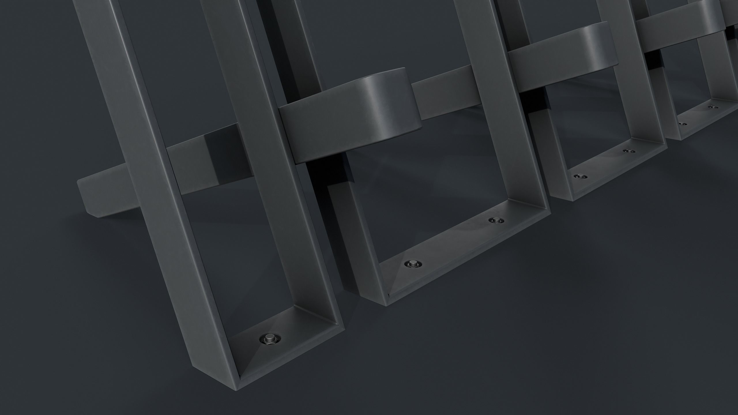 Bike Rack 12 PBR Game Ready Low-poly 3D model_9