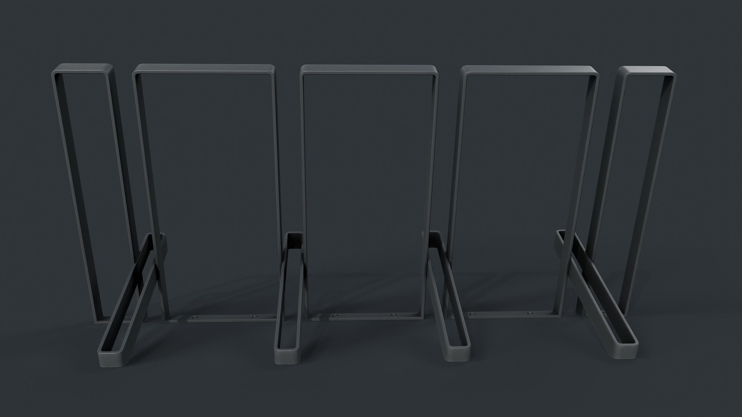 Bike Rack 12 PBR Game Ready Low-poly 3D model_4