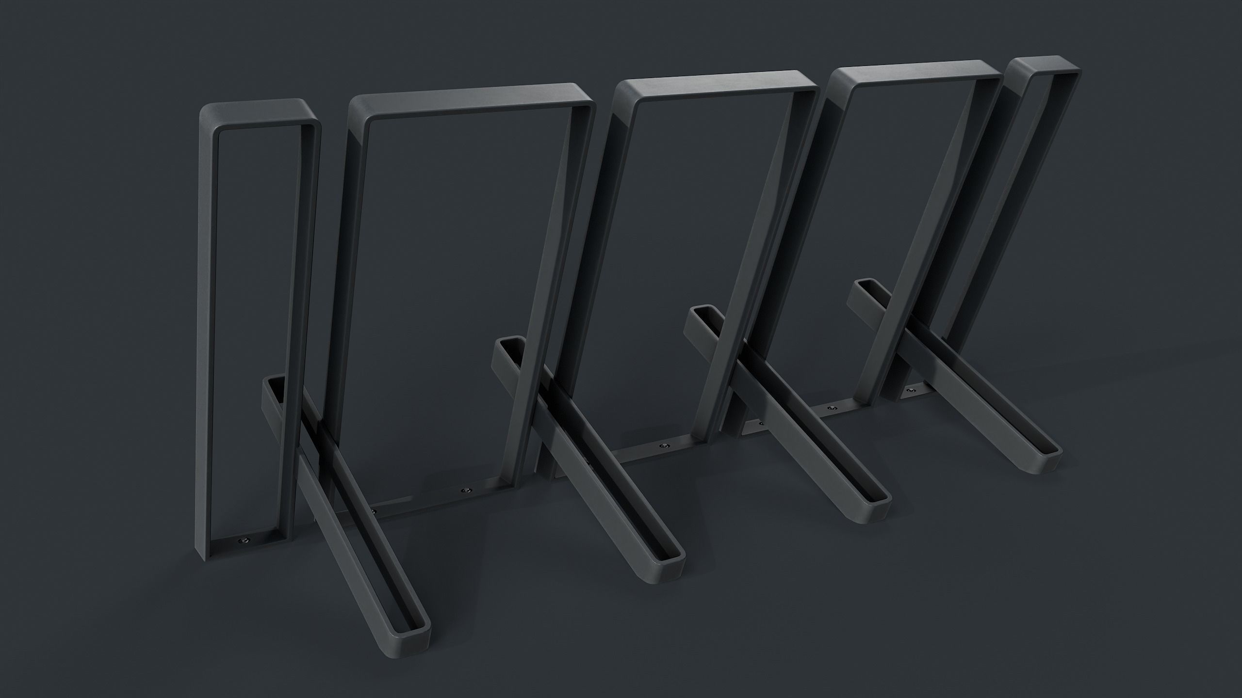 Bike Rack 12 PBR Game Ready Low-poly 3D model_1