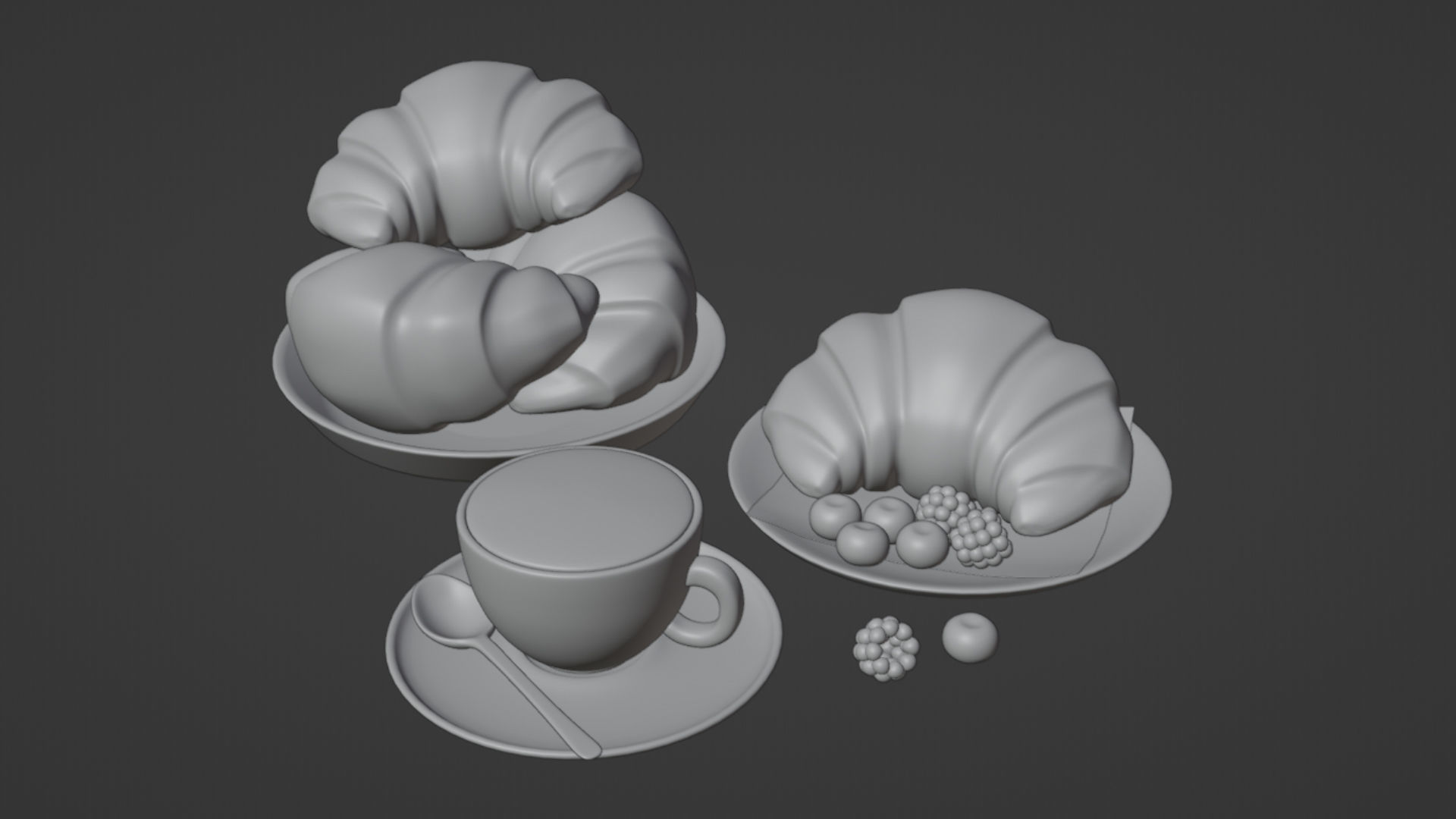 Croissant 001 3D model_11