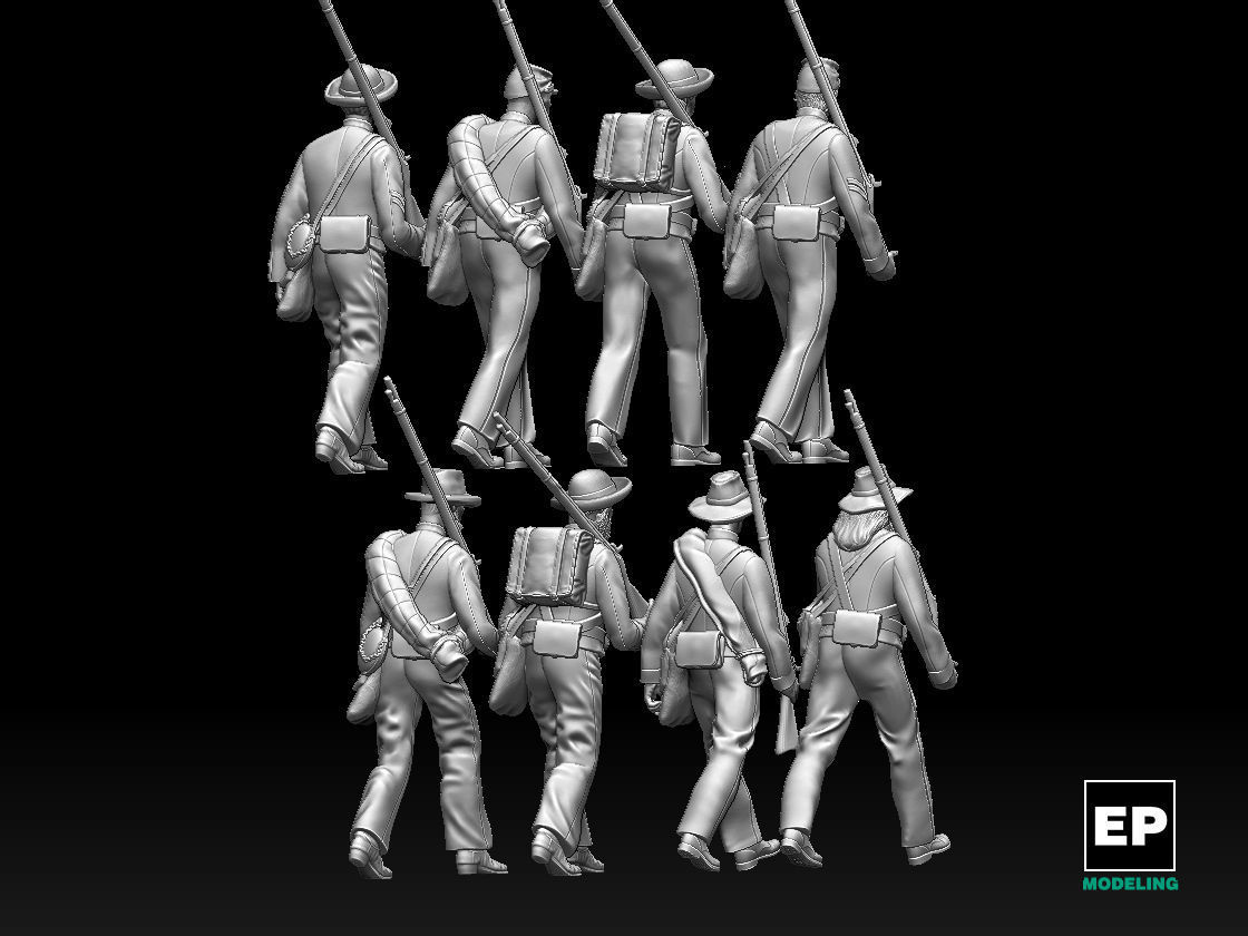  Confederate soldiers 3D print model_2