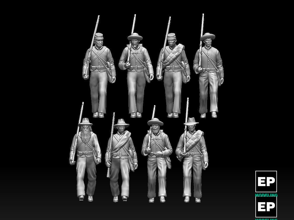  Confederate soldiers 3D print model_1