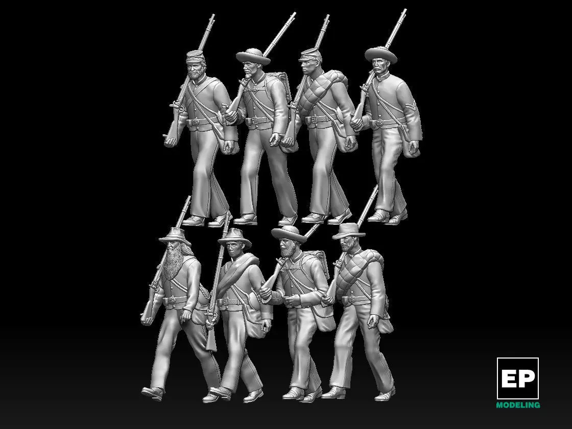  Confederate soldiers 3D print model_0