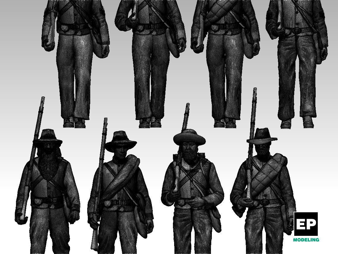  Confederate soldiers 3D print model_9