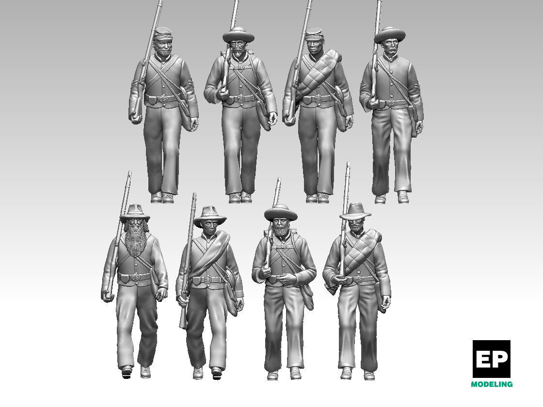  Confederate soldiers 3D print model_6