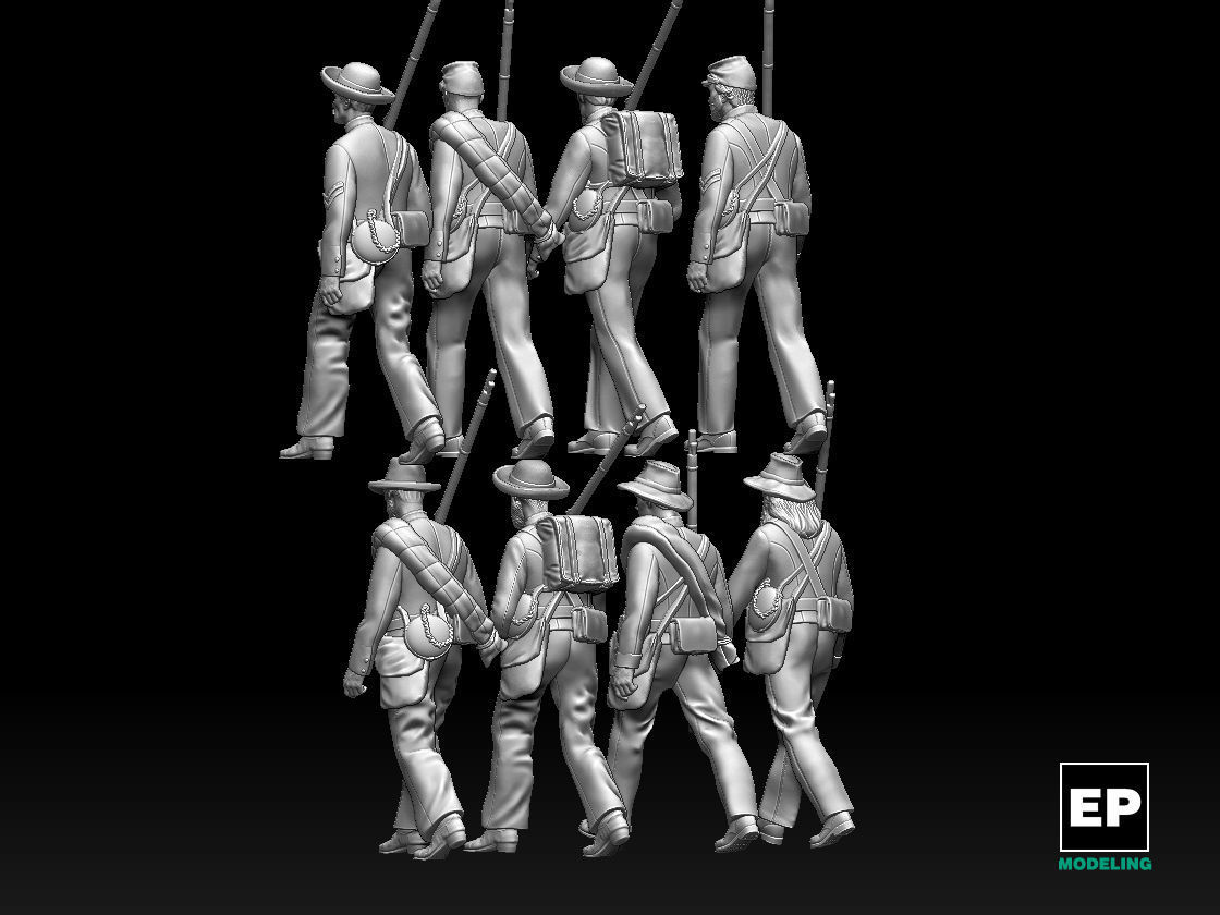  Confederate soldiers 3D print model_4