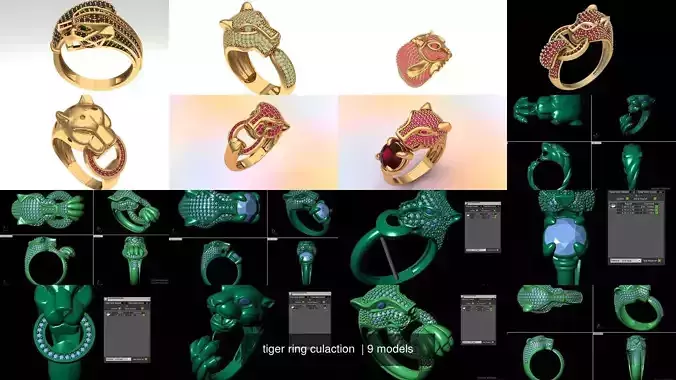 tiger ring culaction  3D Model Collection