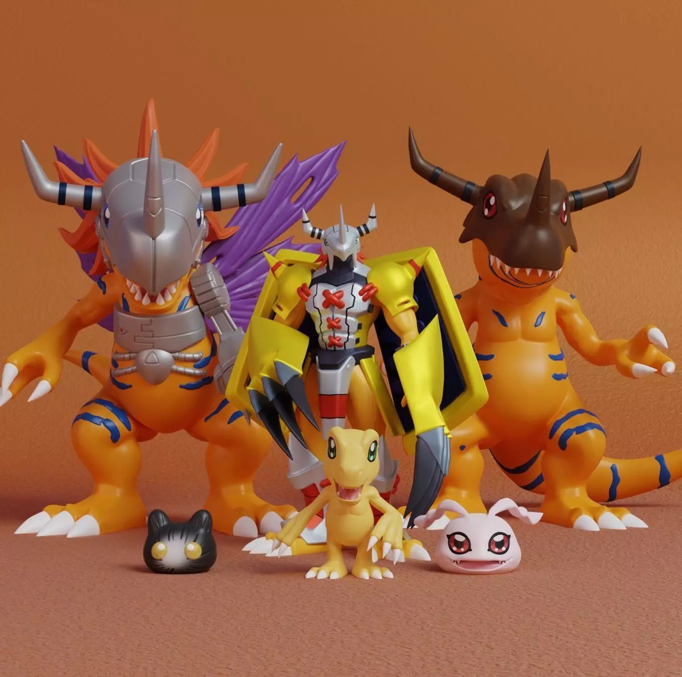 Digimon - Agumon Evolution Line  3D print model_0