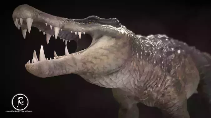 Kaprosuchus Low-poly 3D model