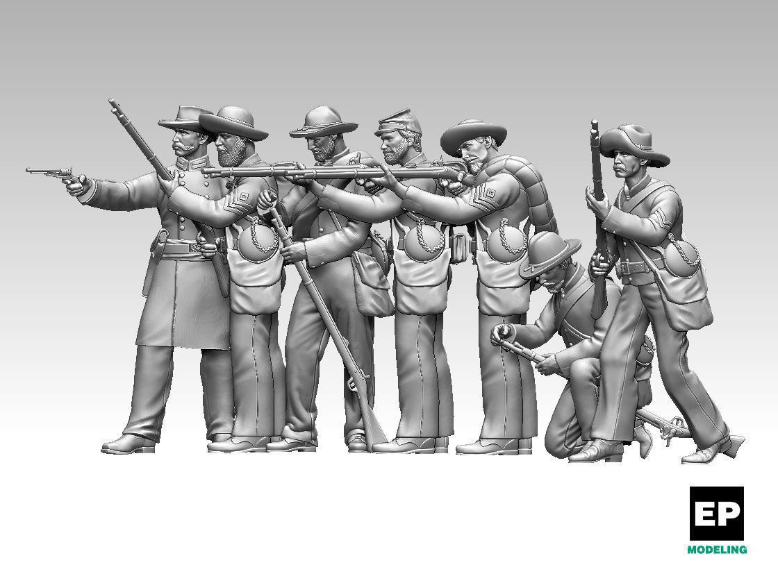 Confederate soldiers 3D print model_11