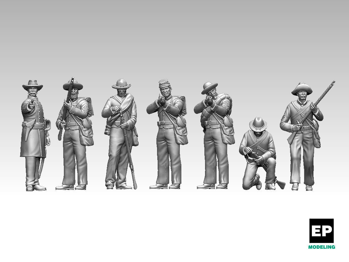 Confederate soldiers 3D print model_7