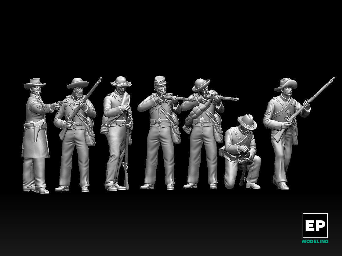 Confederate soldiers 3D print model_1