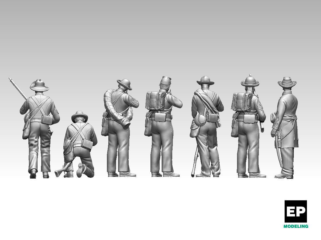 Confederate soldiers 3D print model_9