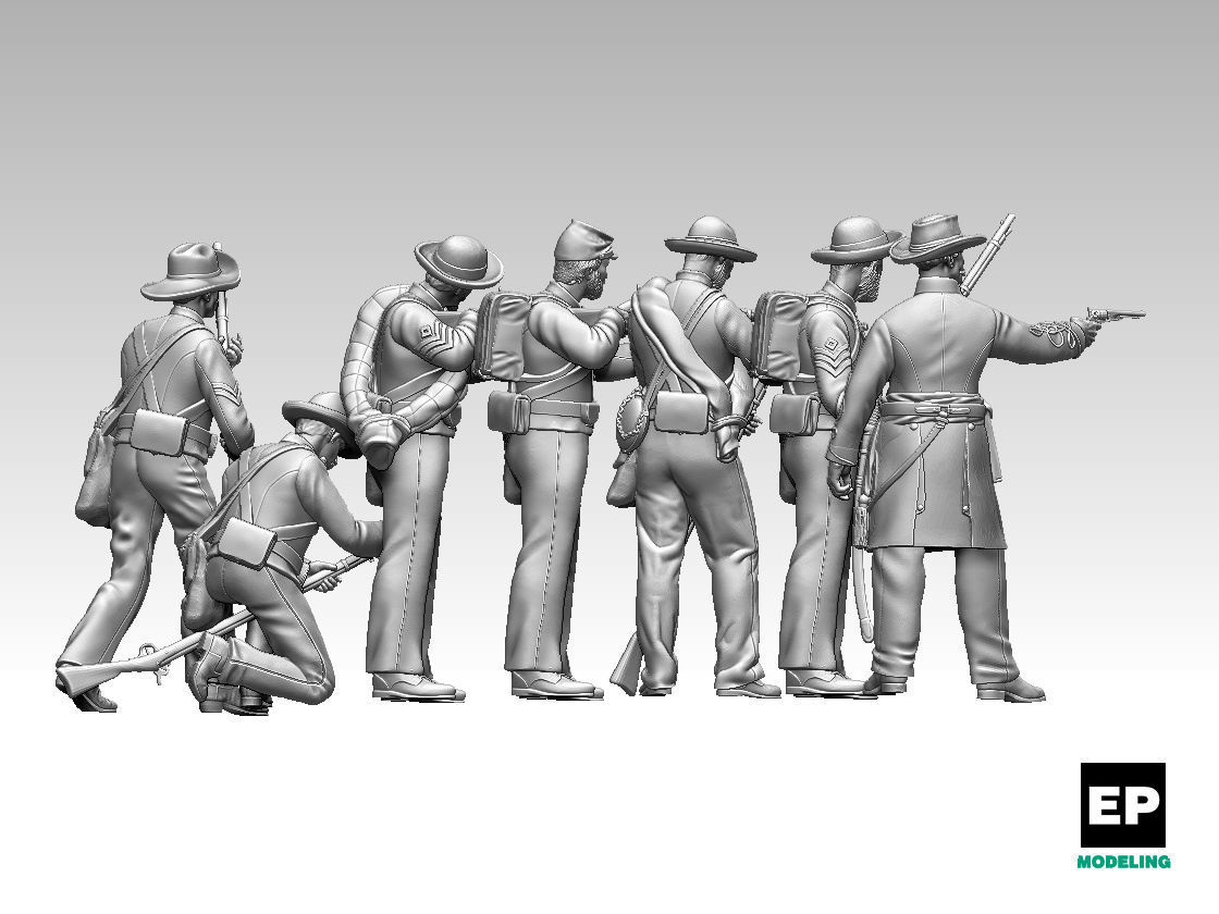 Confederate soldiers 3D print model_6