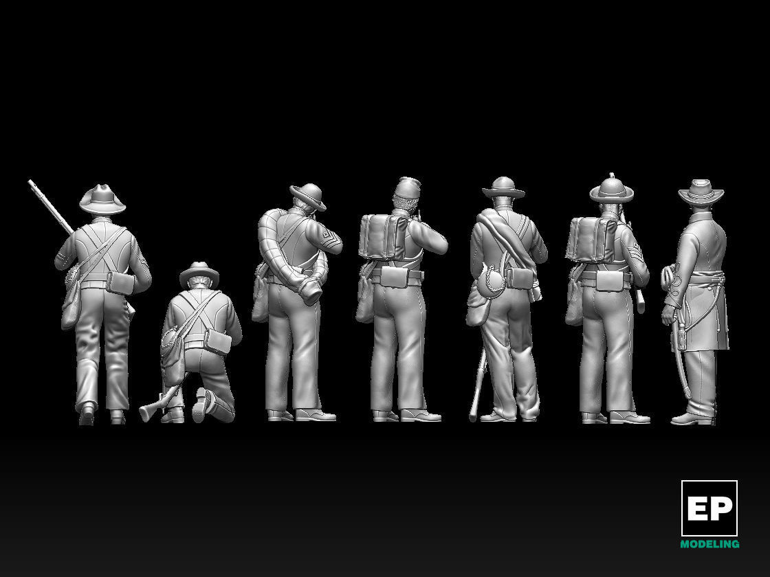 Confederate soldiers 3D print model_5