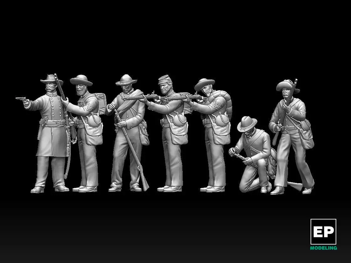 Confederate soldiers 3D print model_0