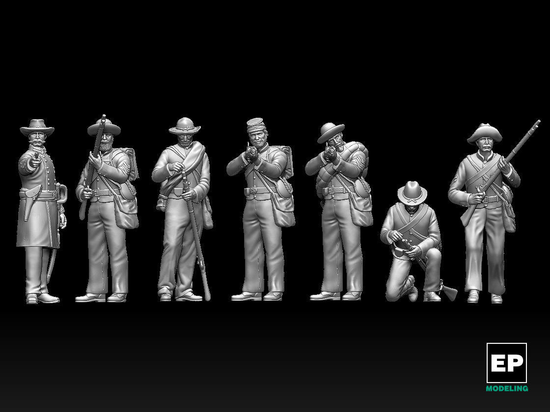 Confederate soldiers 3D print model_4