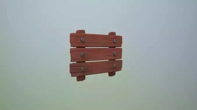 wood plank Low-poly 3D model